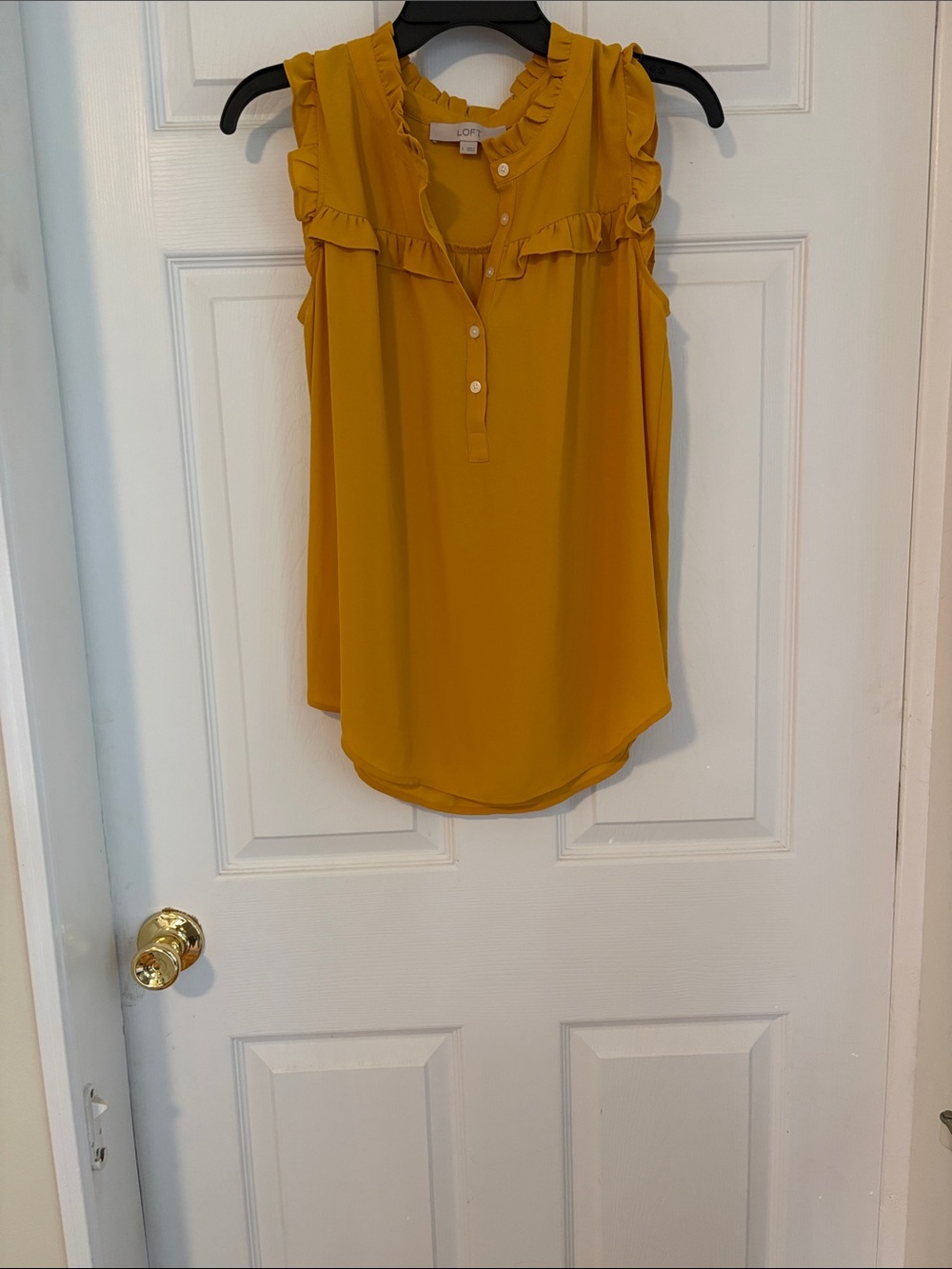 LOFT Mustard Ruffle-Trim Sleeveless Camisole